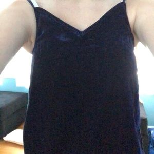 treasure and bond dark blue velvet v neck top